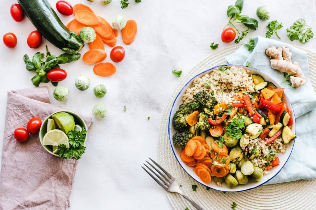 Vegetables and quinoa