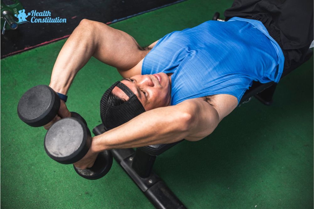 Man Doing Lying Tricep Extension