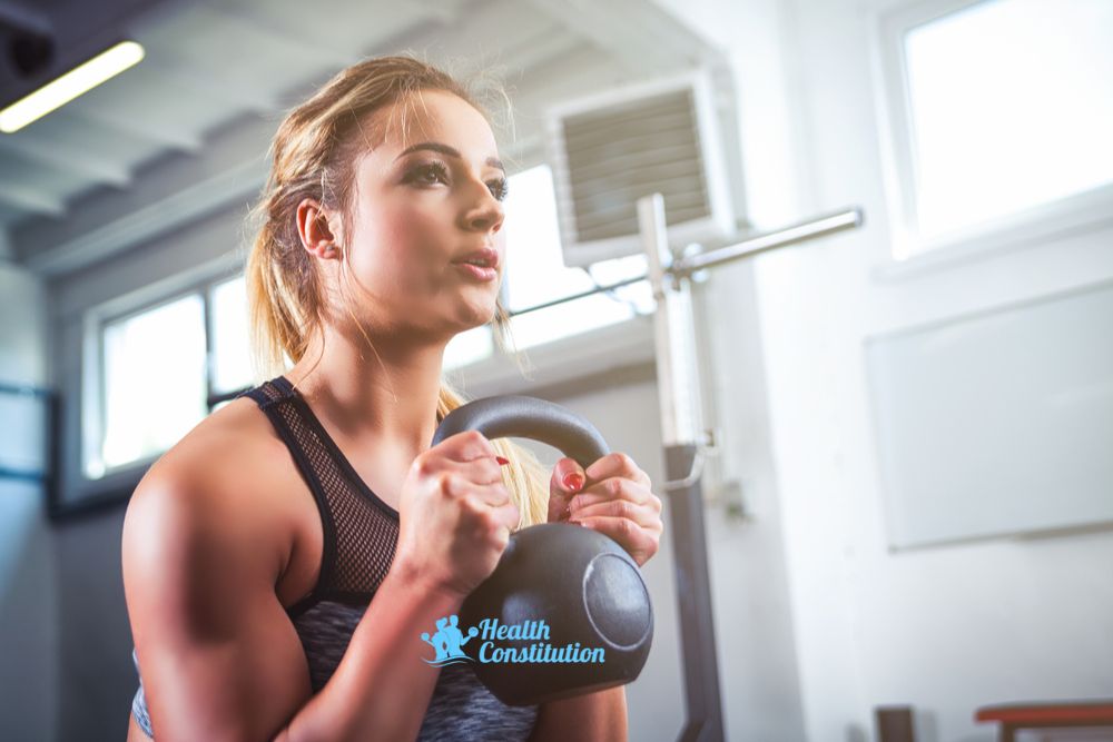 Woman Doing Kettlebell Goblet Squat