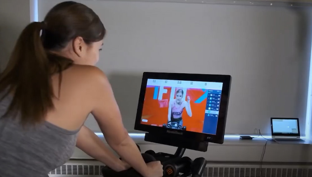 HIIT on indoor bike with monitor