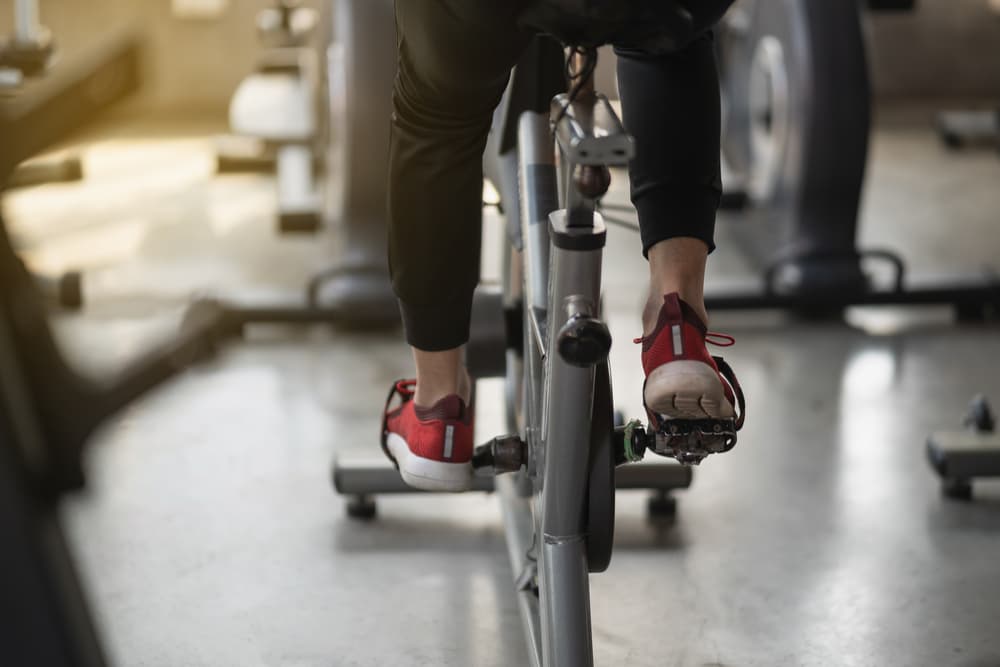 Senior Doing Indoor Cycling