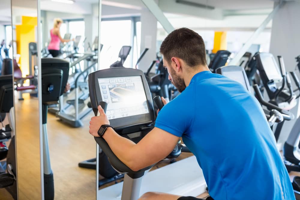 Touchscreen Exercise Bike in a Gym