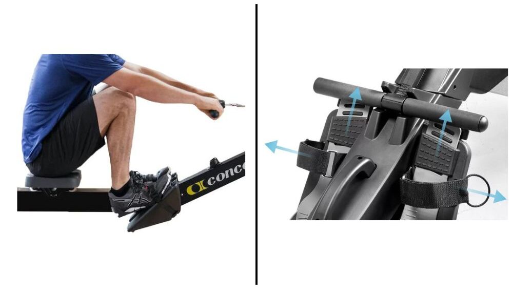 Concept2 Model D vs NordicTrack RW900 Rower - Footplates