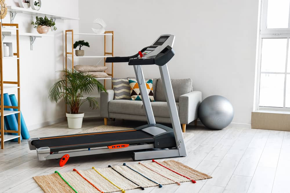 Traditional Flat Treadmill in a Living Room