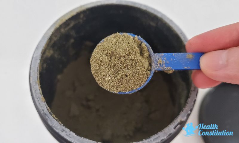 Close up of Supergreens powder