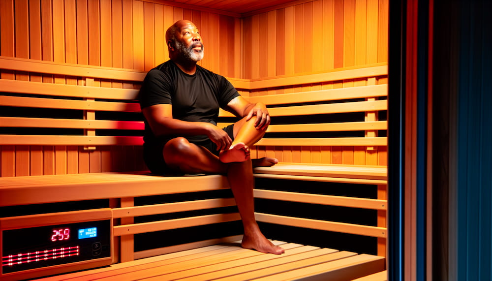 Person Using Infrared Sauna