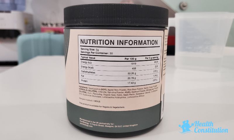 Supergreens Nutrition Information